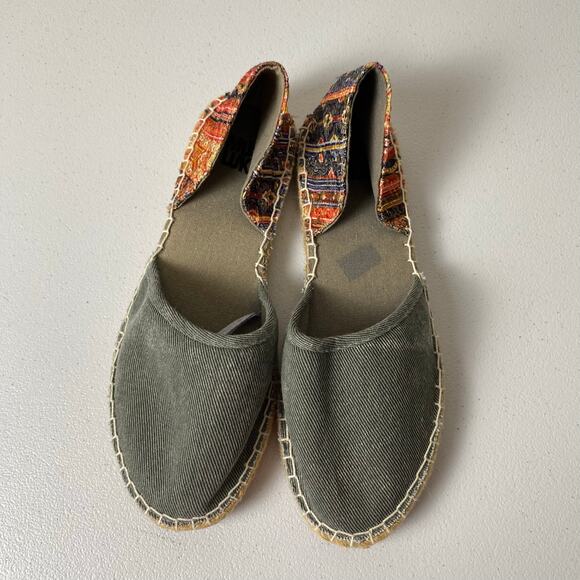 Muk Luks Size 8 Karina Slip On Espadrille Flats Boho Canvas Shoes Spring Summer - Picture 6 of 13